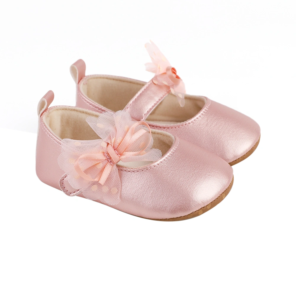 Girls Princess Shoes, Shine Surface Dot Print Mesh Bowknot Flats Shoes