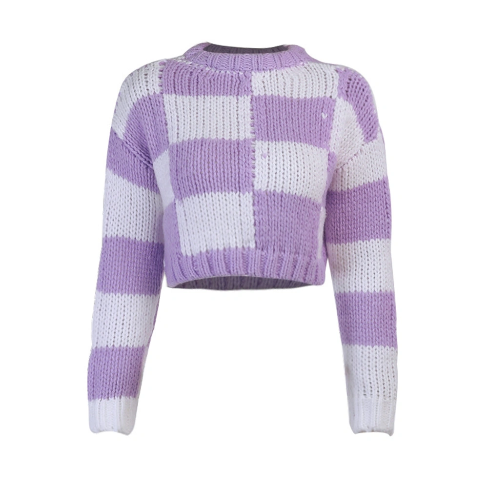 Girls Long Sleeve Knitwear, Round Collar Loose Knitted Tops Sweater