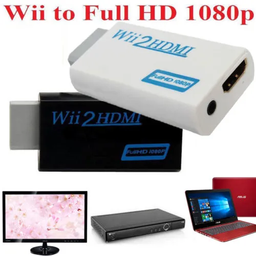 Audio Output Converter Adapter, Jack Wii to HDMI Wii2HDMI Full HD FHD