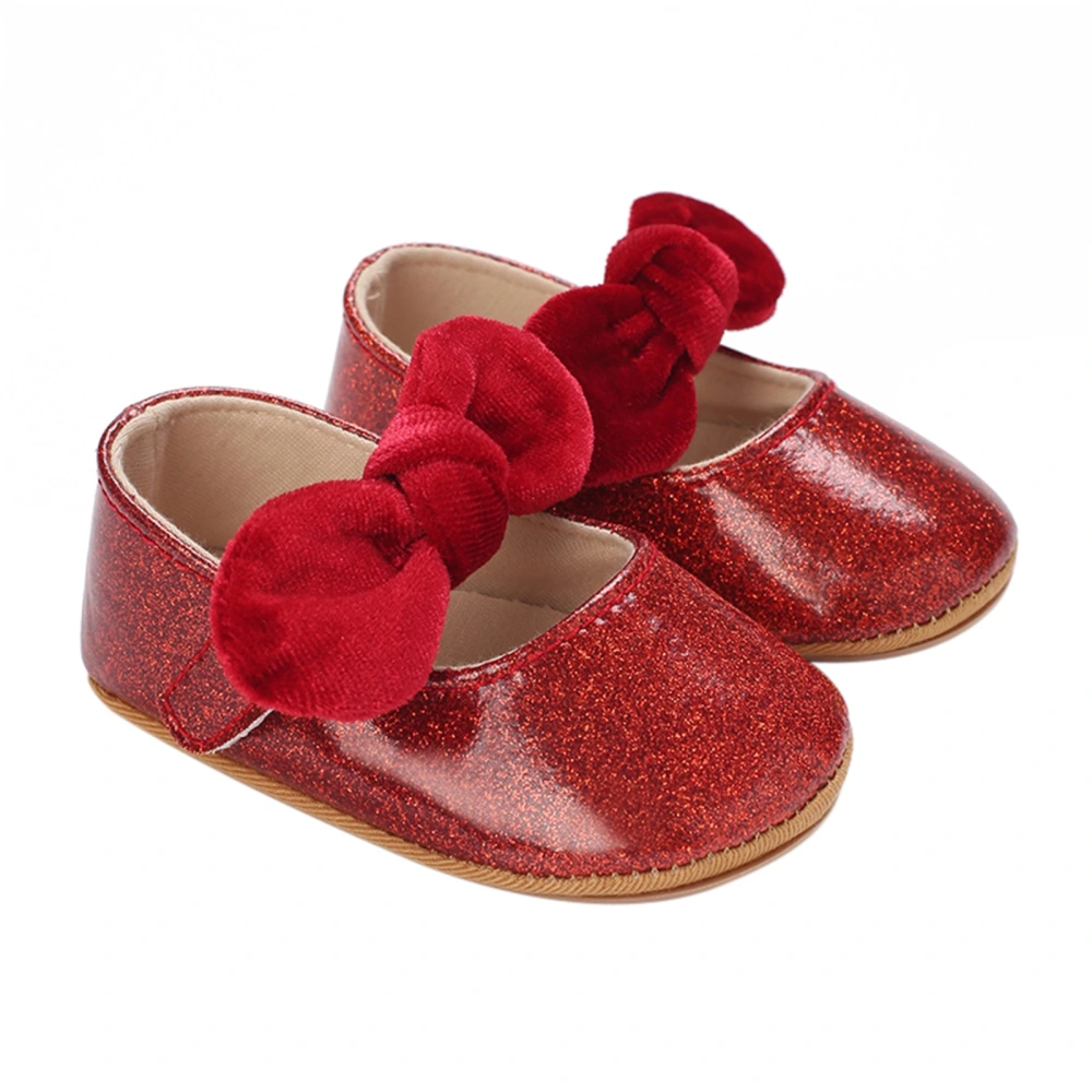 Baby Girl Premium PU Flats Infant Bow First Walker Crib Shoes