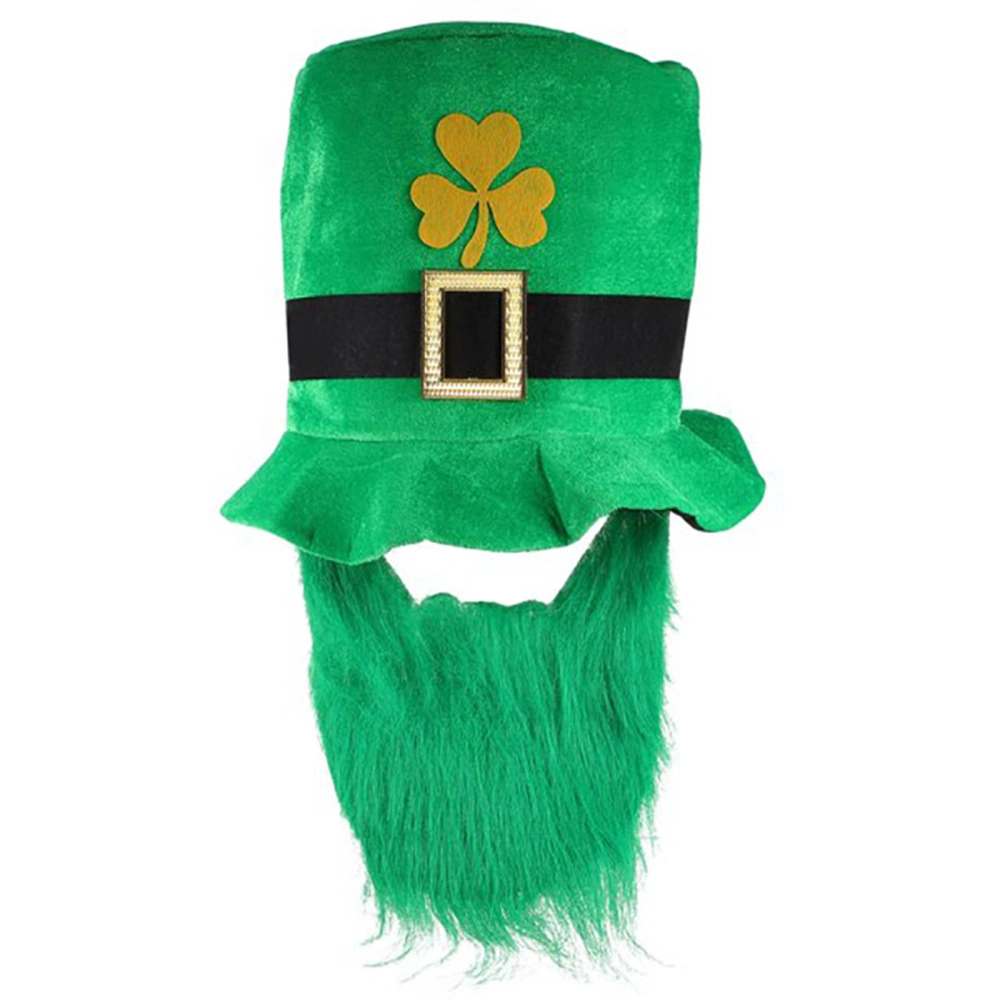 Irish Festival Party Hat Green Square Buckles Clover Sequin High Hat