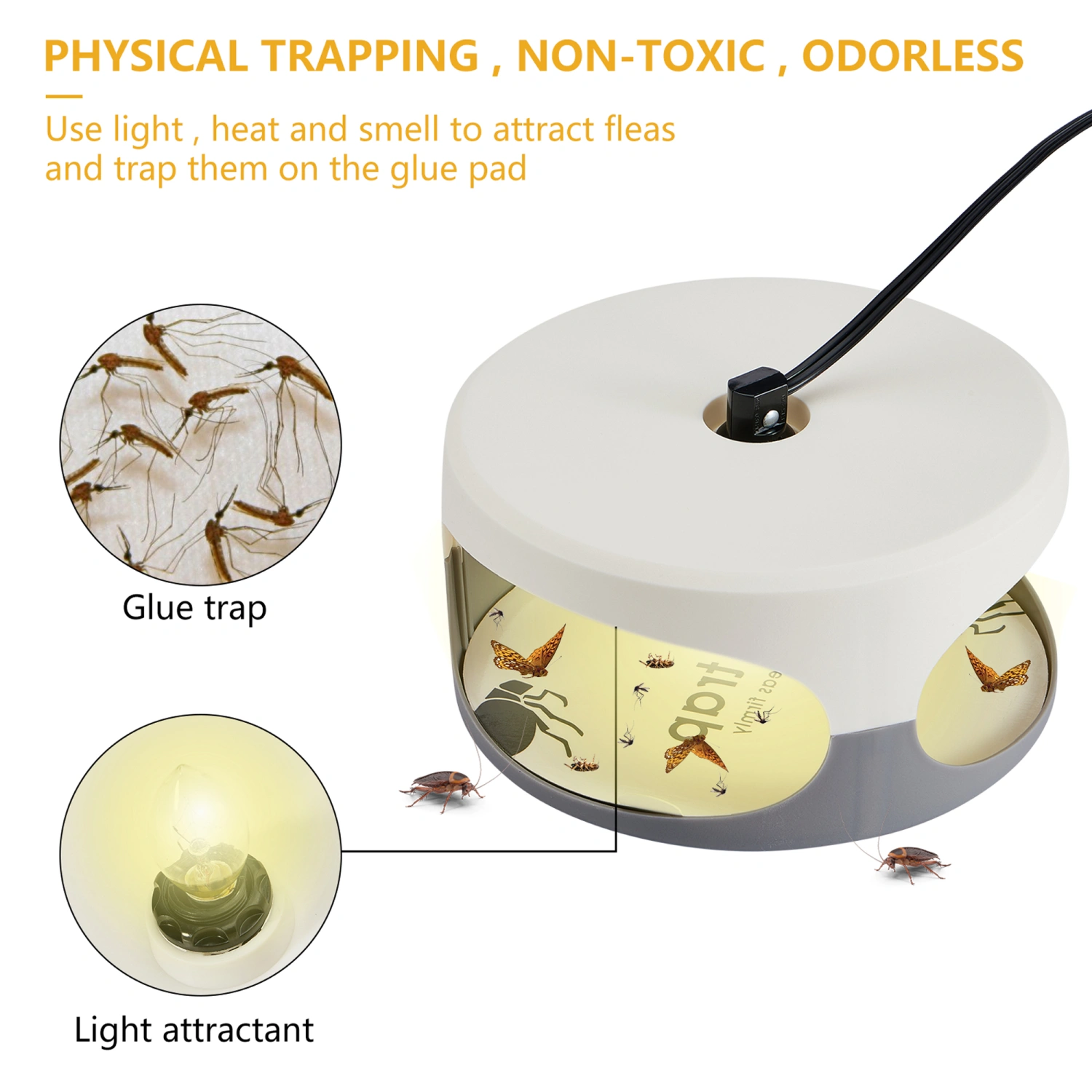 Sticky Dome Flea Trap Odorless, Non-Toxic, Natural Insect Traps