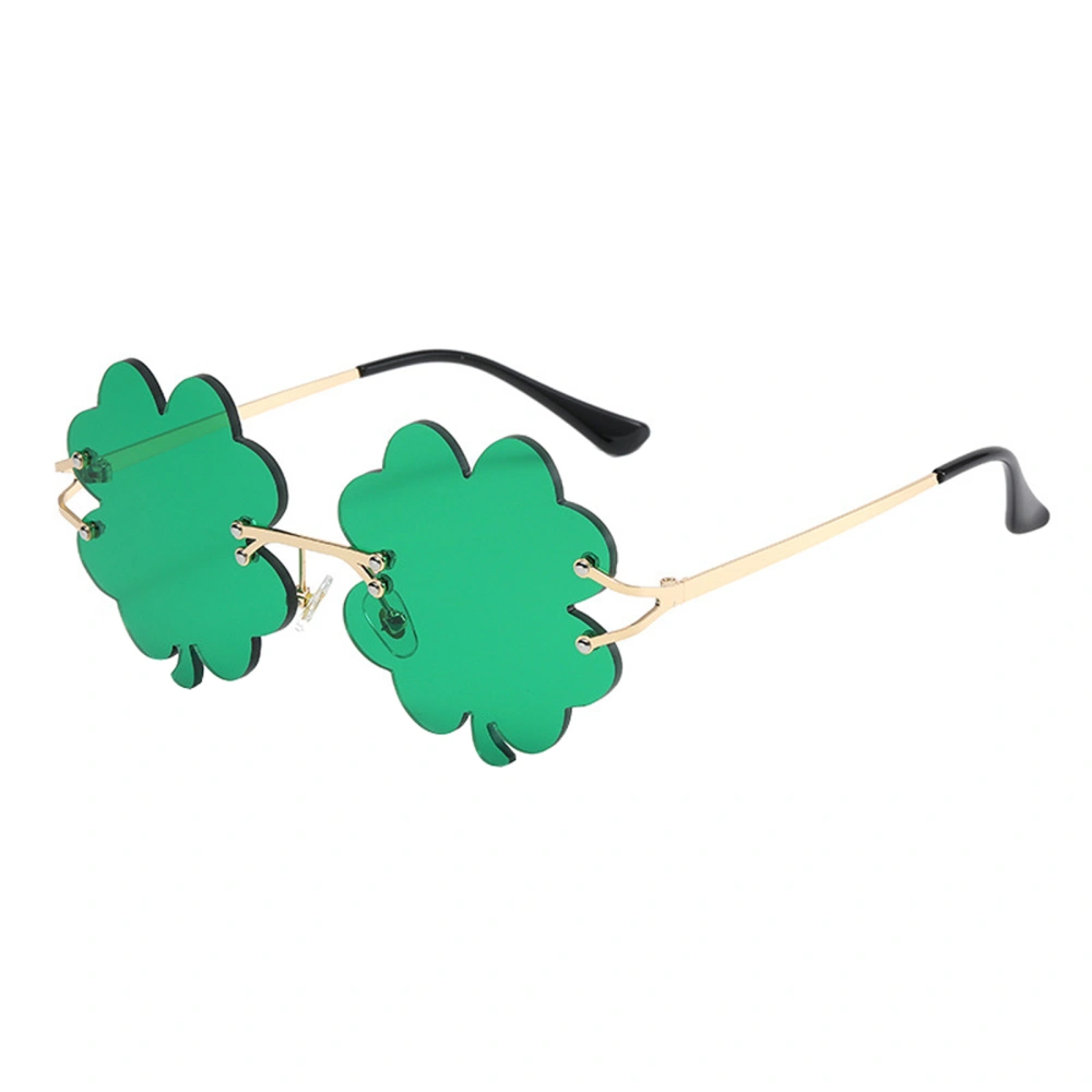 Rimless Sunglasses for Women, Shamrock Four Leaf Clover Sunglasses