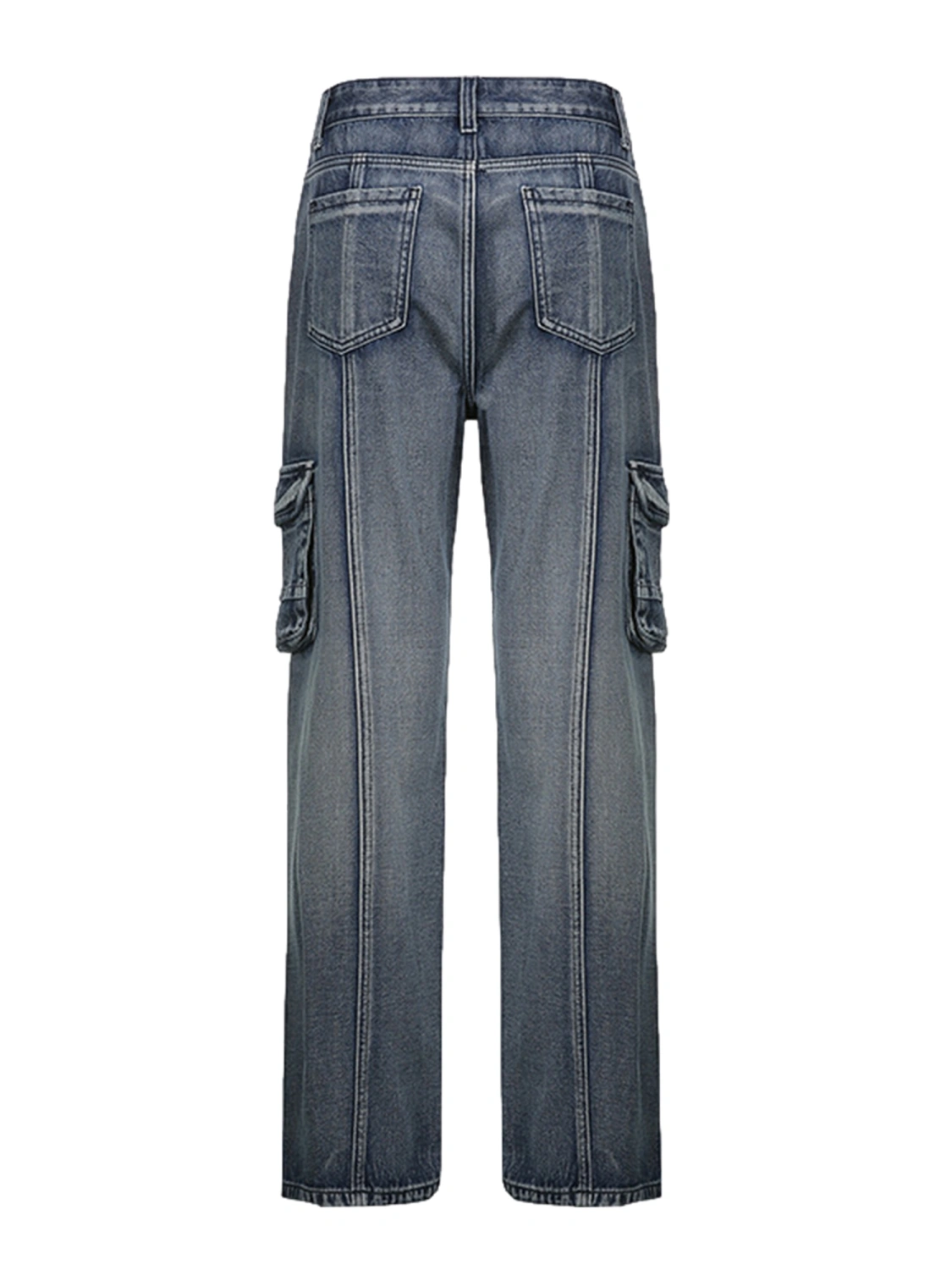 Women’ s Jeans, Female High Waist Trousers Long Straight-Leg Pants