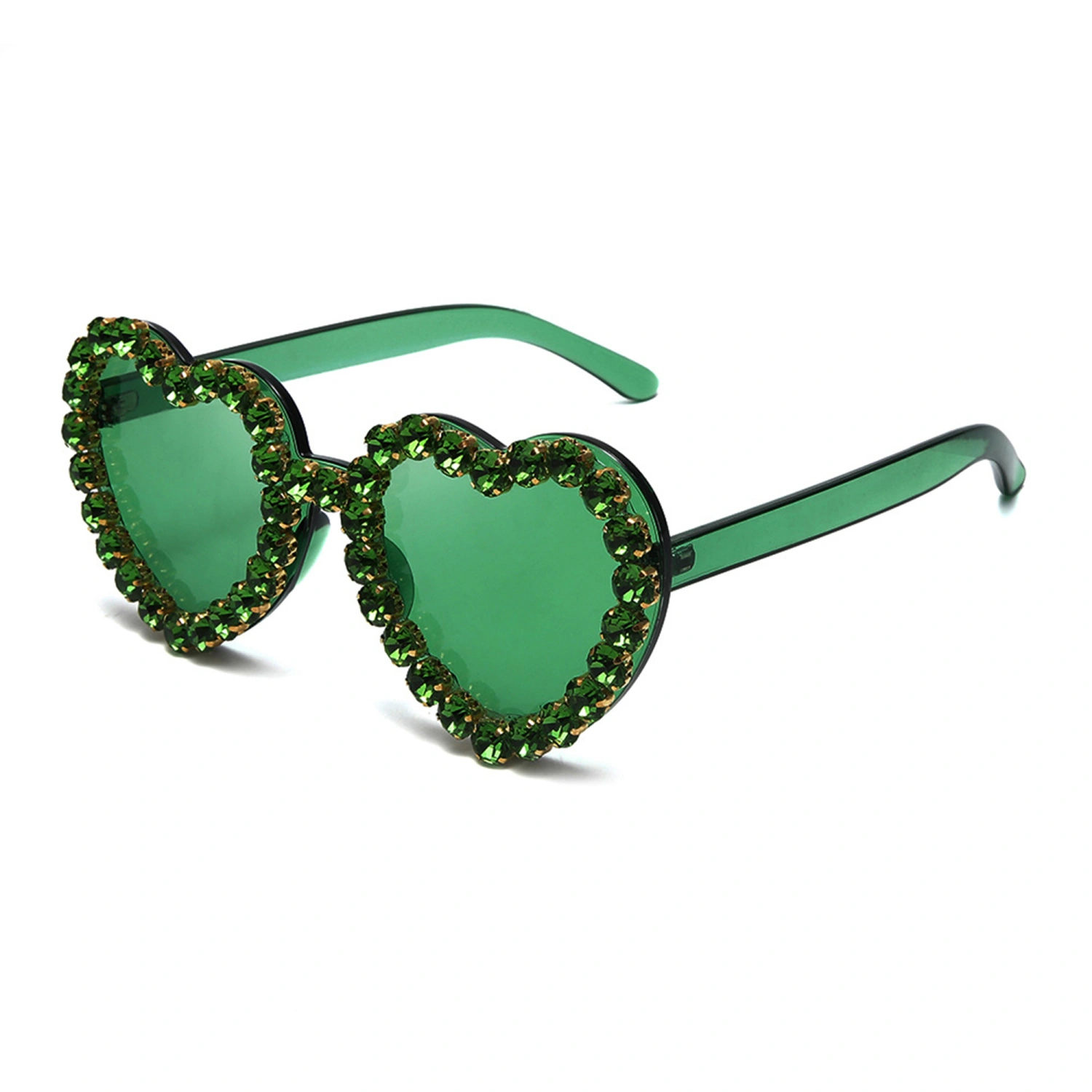 Adult Sunglasses, Rhinestone Heart/Shamrock Lightweight Sunglasses
