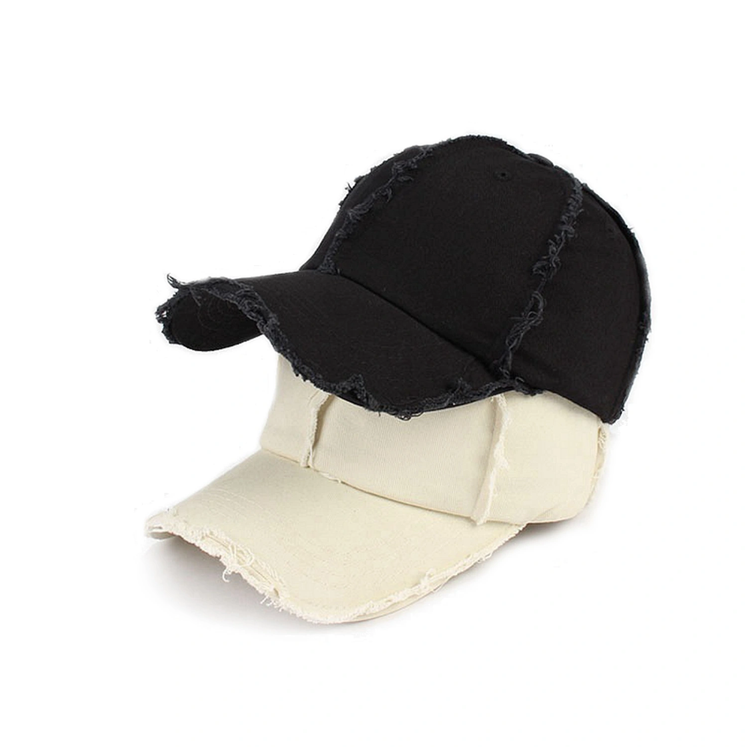 Distressed Baseball Caps for Women/Men, Solid Adjustable Frayed Hats