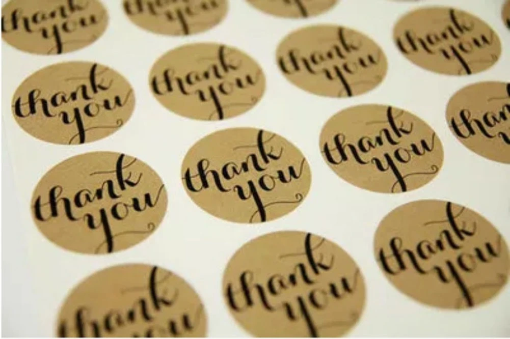 120 x Thank You Stickers Labels Sealing Craft Paste Sticker Tag