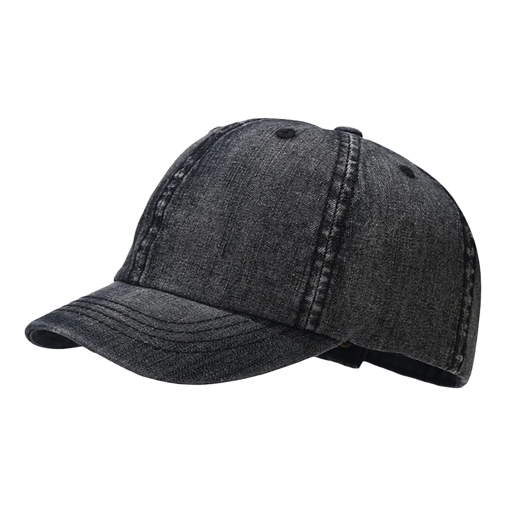 Women Men Baseball Cap, Vintage Denim Adjustable Sun Visor Hat