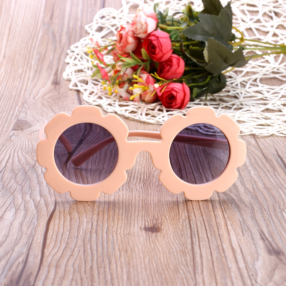 Summer Children Outdoor UV Protection Round Sunflower Shape Sunglasses