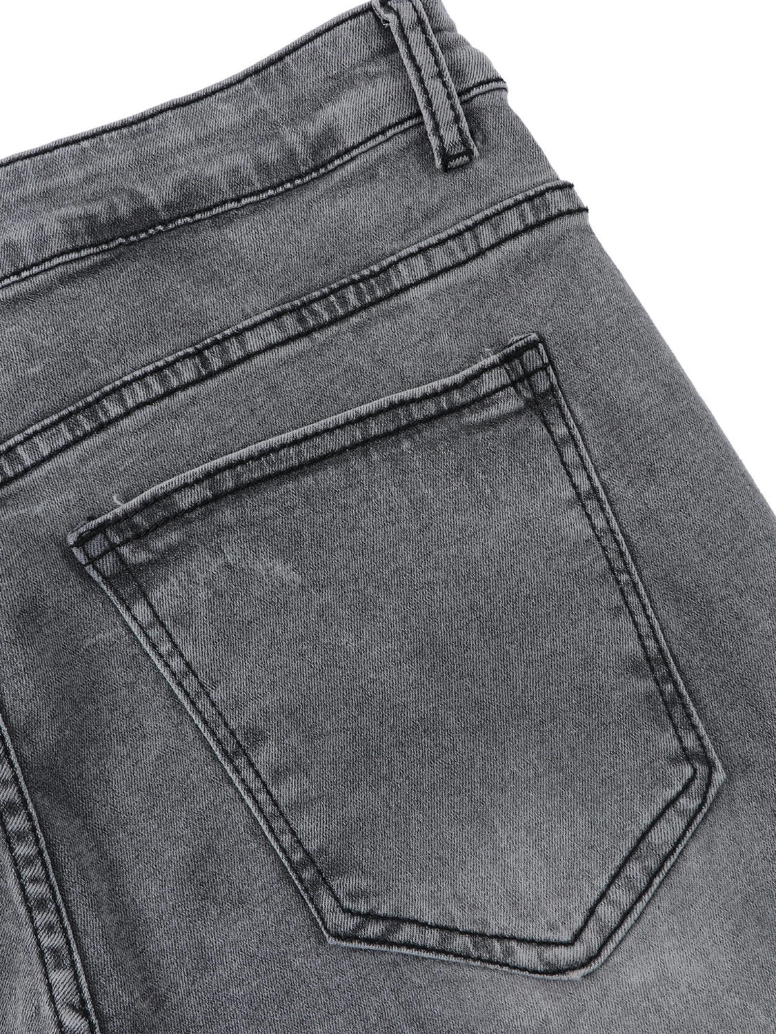 Men's Slim Ripped Patch Jeans, Stretch Tapered Leg Long Denim Pants