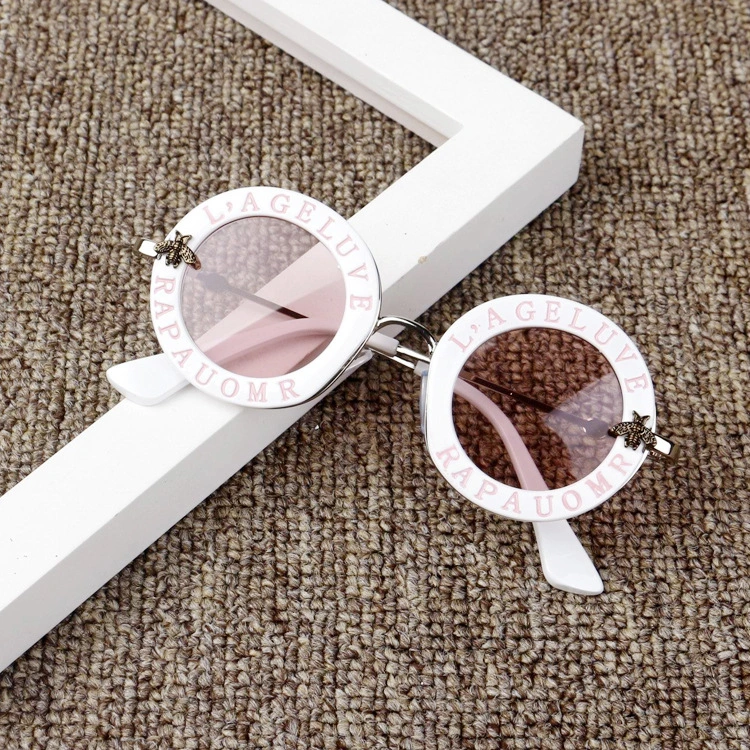 Children's Casual Eyewear Funny Stylish Letters Round Frame Sunglasses