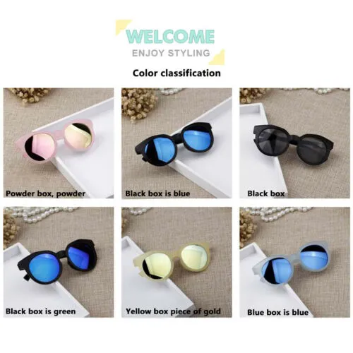 Kids Leisure Eyewear Frosted Daily Travel Shading Round Stylish Sunglasses