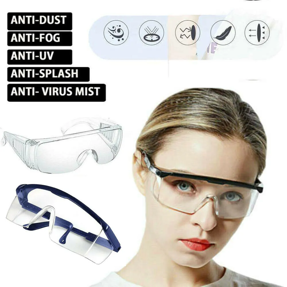 Windproof Unisex Safety Googles, Transparent Anti-Fog Protective Glasses