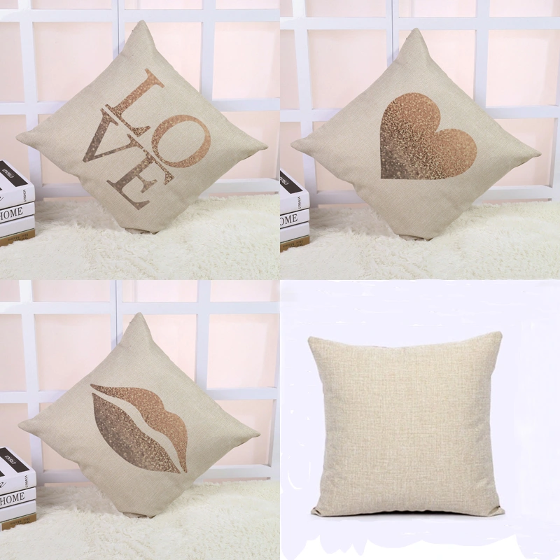 Cushion Cover Zipper Romantic Love / Letter/ Lips Printing Pillowcase