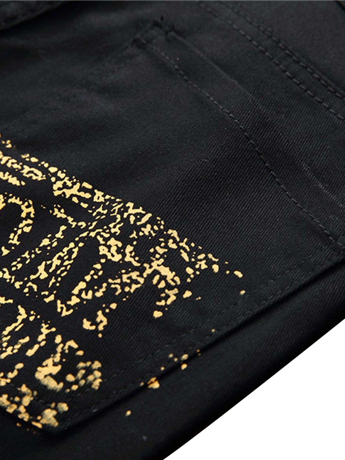 Men Skinny Jeans, Trendy Print Middle-Waist Slim Fit Pencil Pants