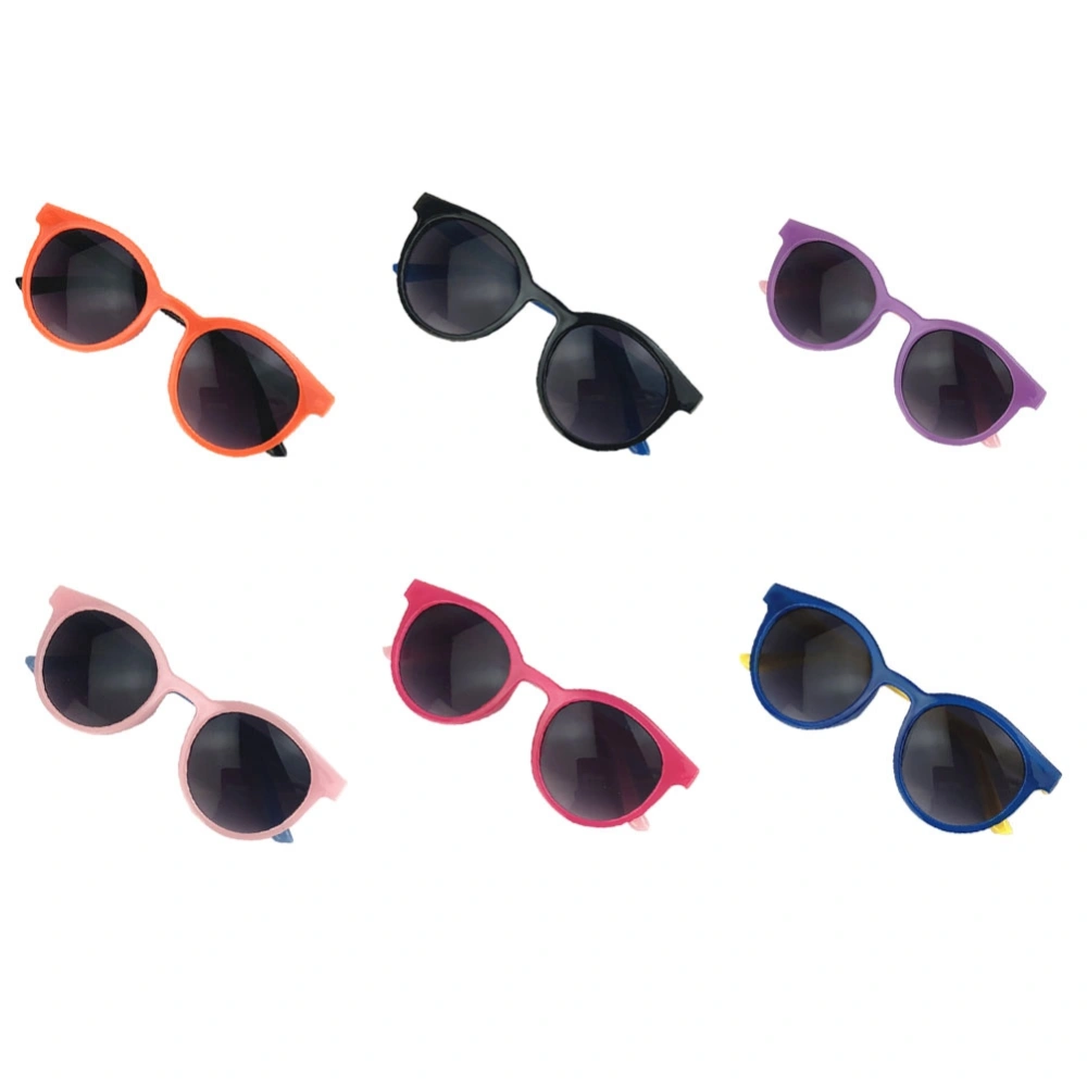 Kids Vintage Funny Sunglasses Solid Color Oval Frame UV400 Outdoors Eyeglasses