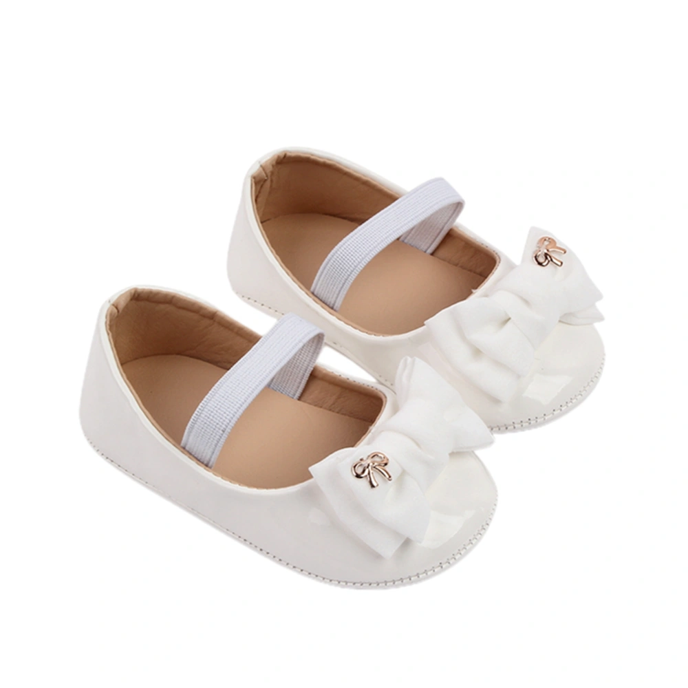 Baby Girls Mary Jane Flats, Non-Slip Bowknot PU Leather Dress Shoes 