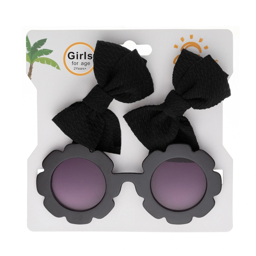 Kids Sunglasses and Hair Clips Sunflower Sun Protection Glasses 