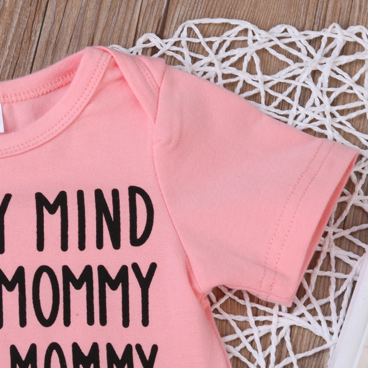 Newborn Infant Baby Romper, Letter Printed Round Neck Casual Bodysuit