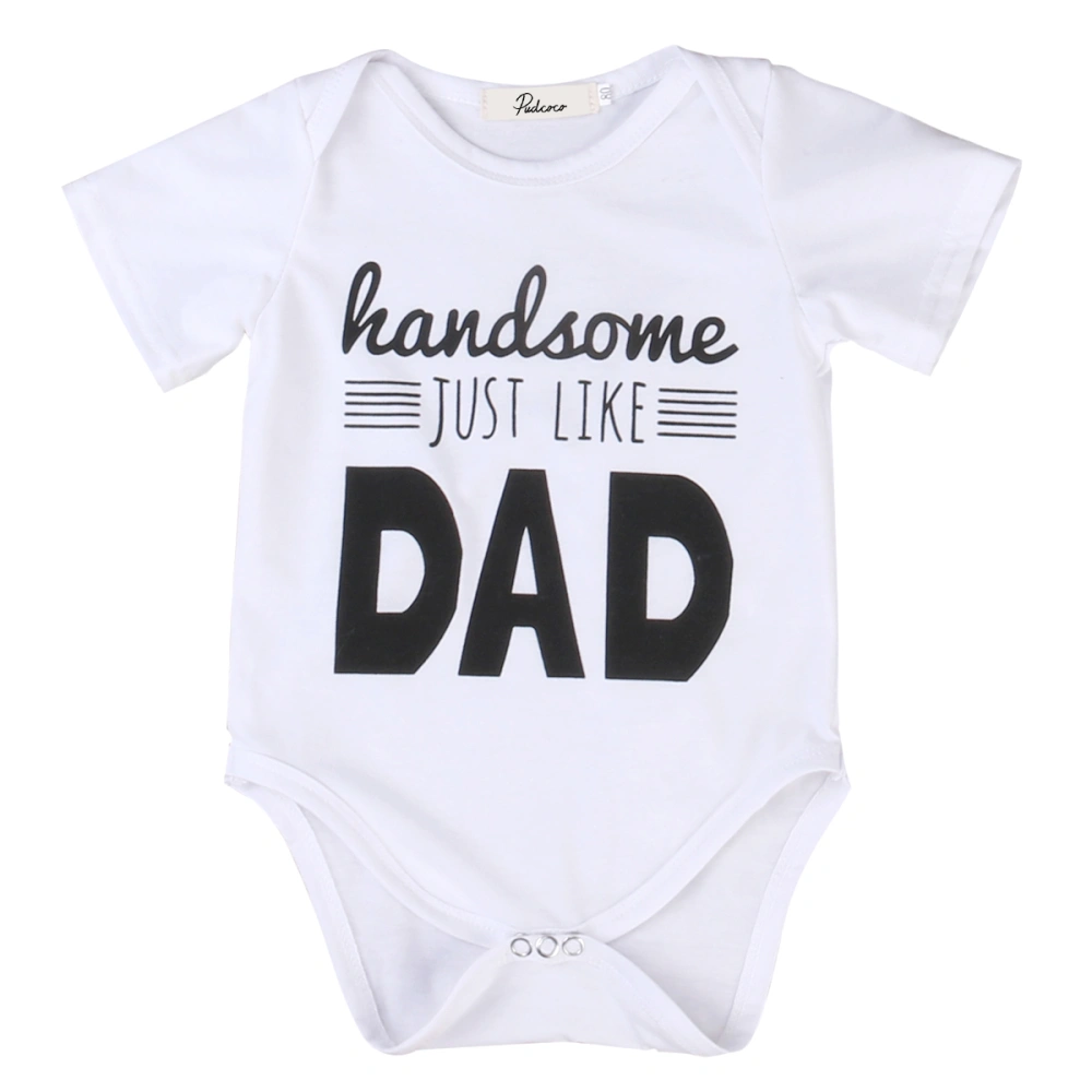 Boys Short Sleeve Romper, Letter Print Jumpsuit, One-piece Bodysuit