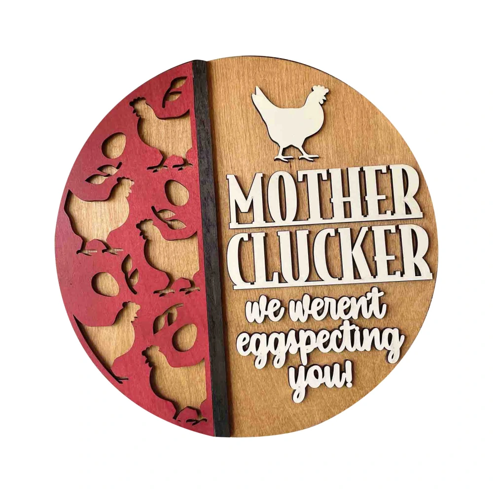 Chicken Coop Sign, Wooden Farmhouse Sign Round Letters Hanging Plaque