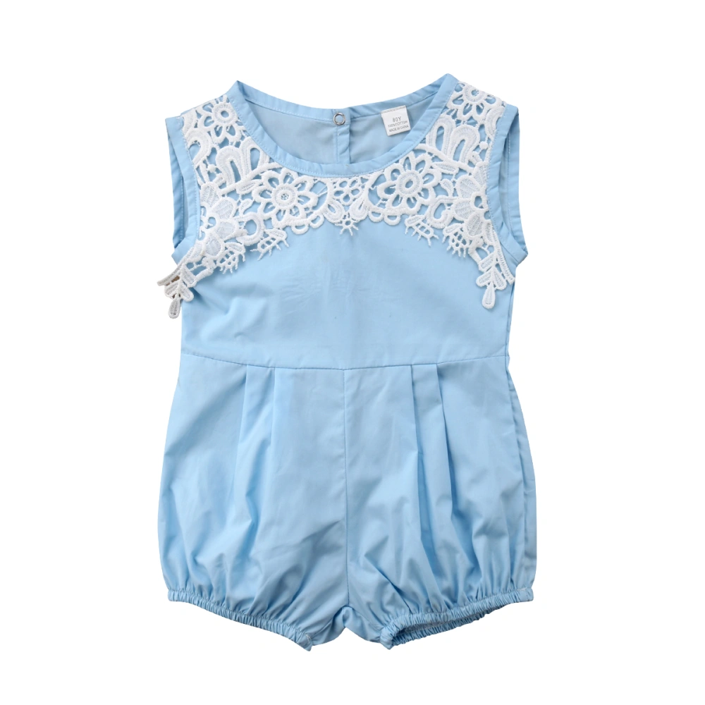 Toddler Girl Summer Bodysuit, Floral Lace Hollow Out Jumpsuit