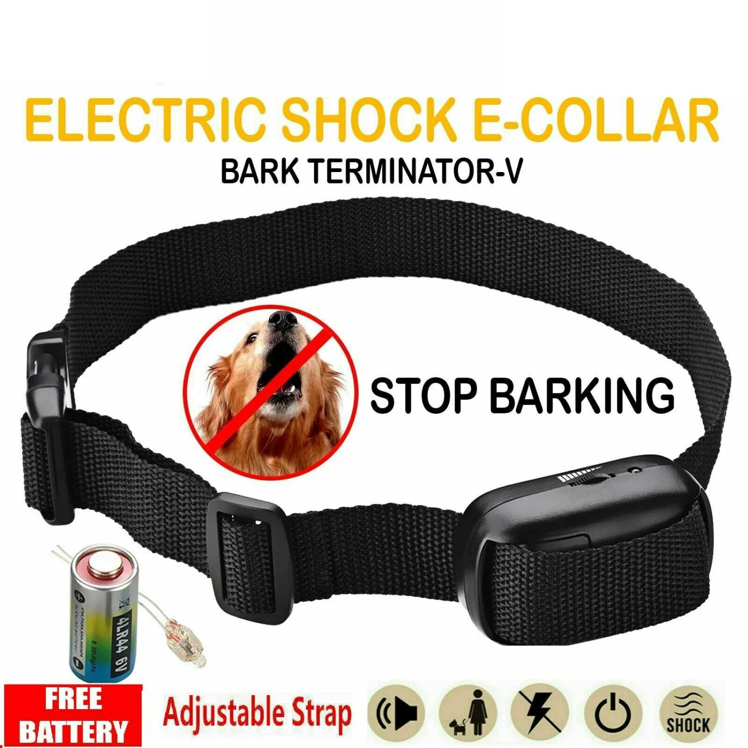 Dogs Training Anti-Barking Collar, Pet Stop Barking Control Collar Device