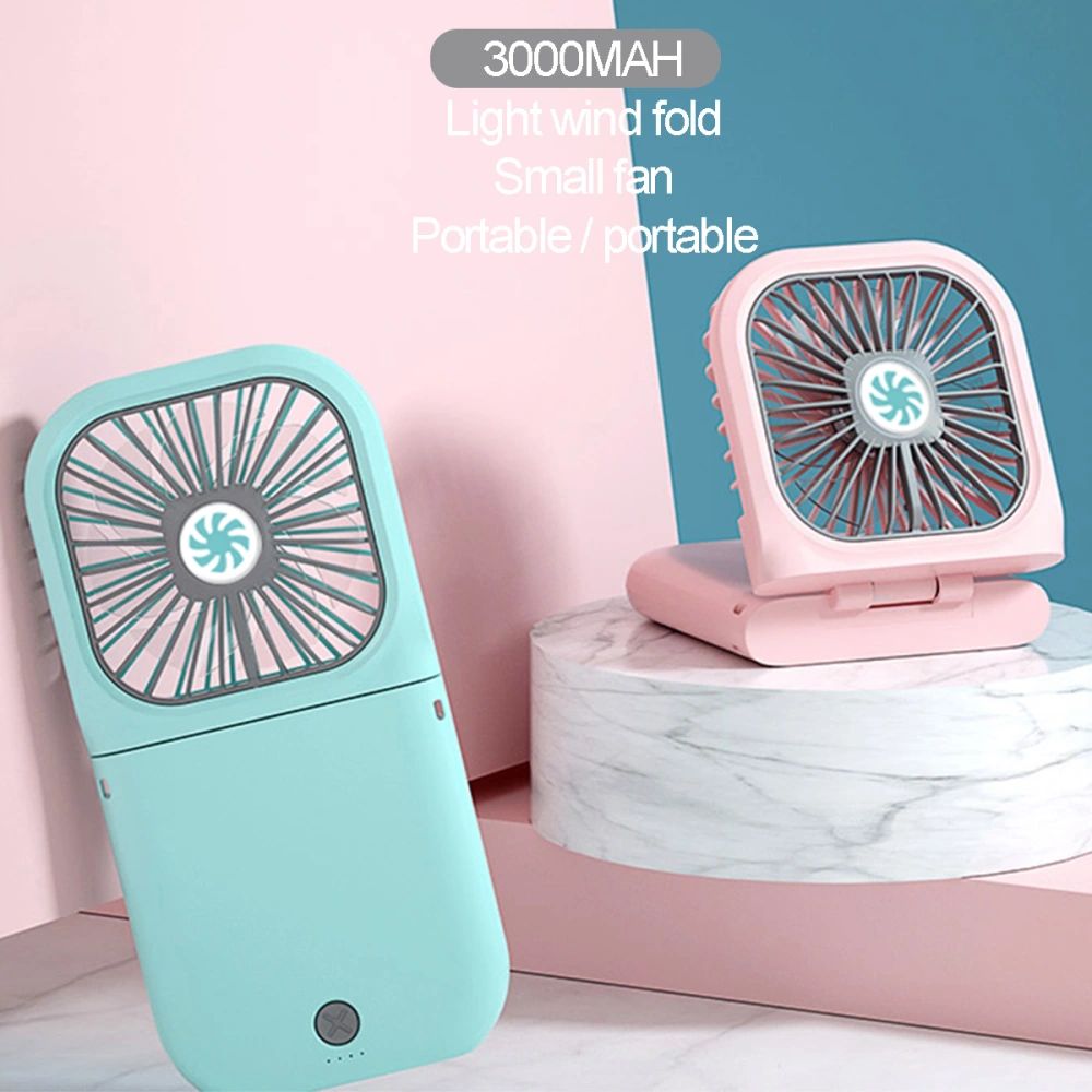 Handheld Mini USB Fan Rechargeable Folding 3-Speed Air Cooling Fan