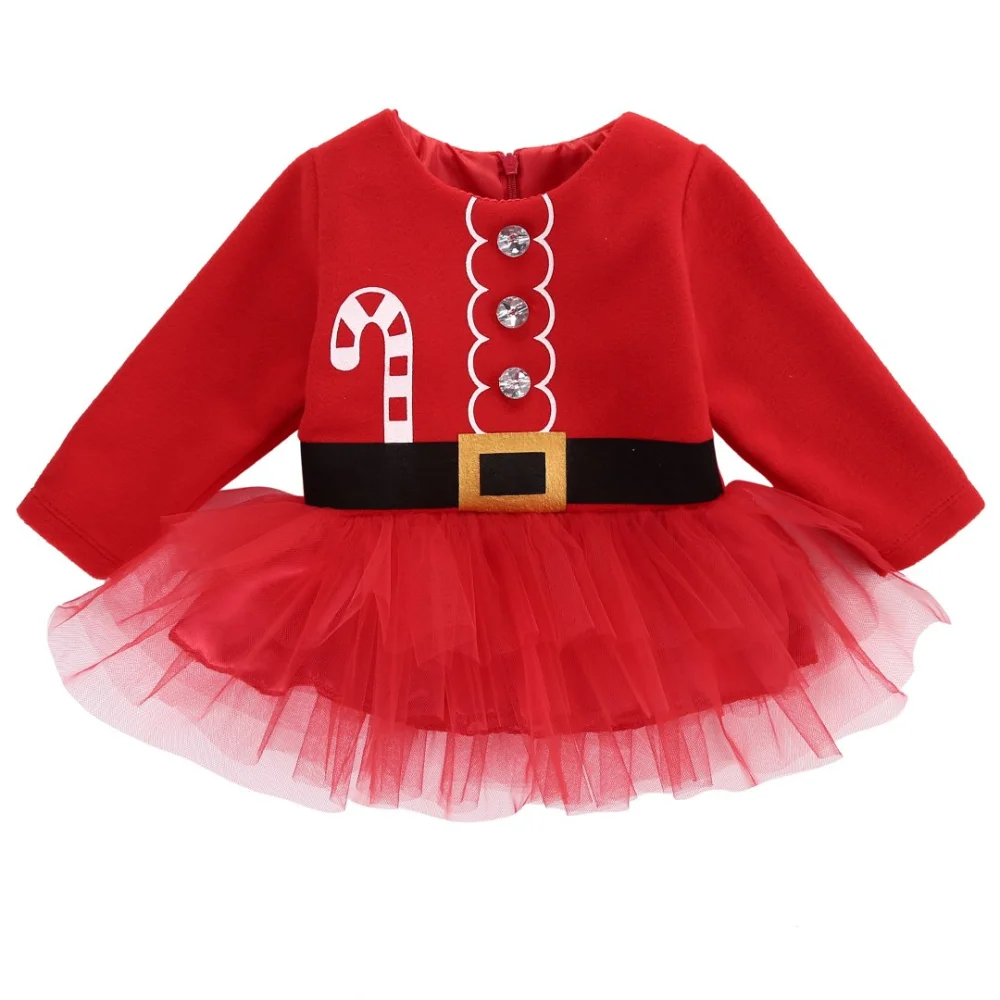 Baby Girls Tulle Long Sleeve Warm Christmas Costume for Party