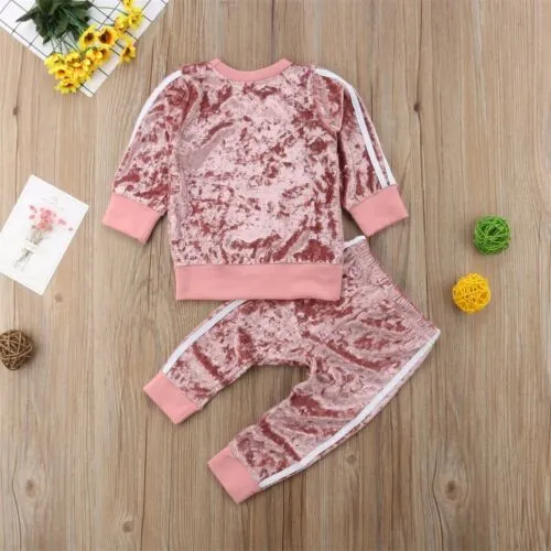 Toddler Baby Long Sleeve Pullover Tops + Long Pants Clothes Tracksuit