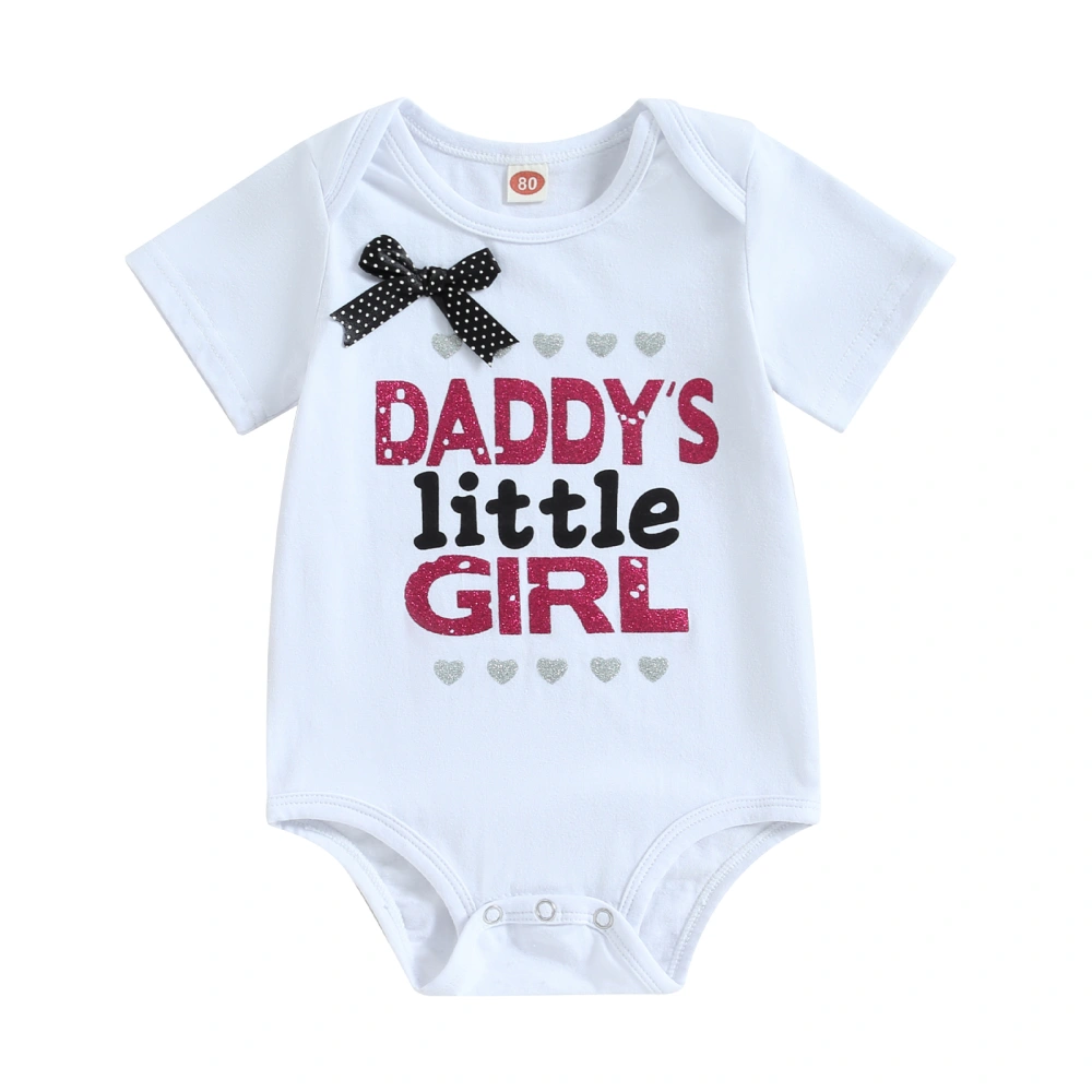 Newborn Baby Girls Romper, Infant One-Piece Letter Cartoon Print Jumpsuit