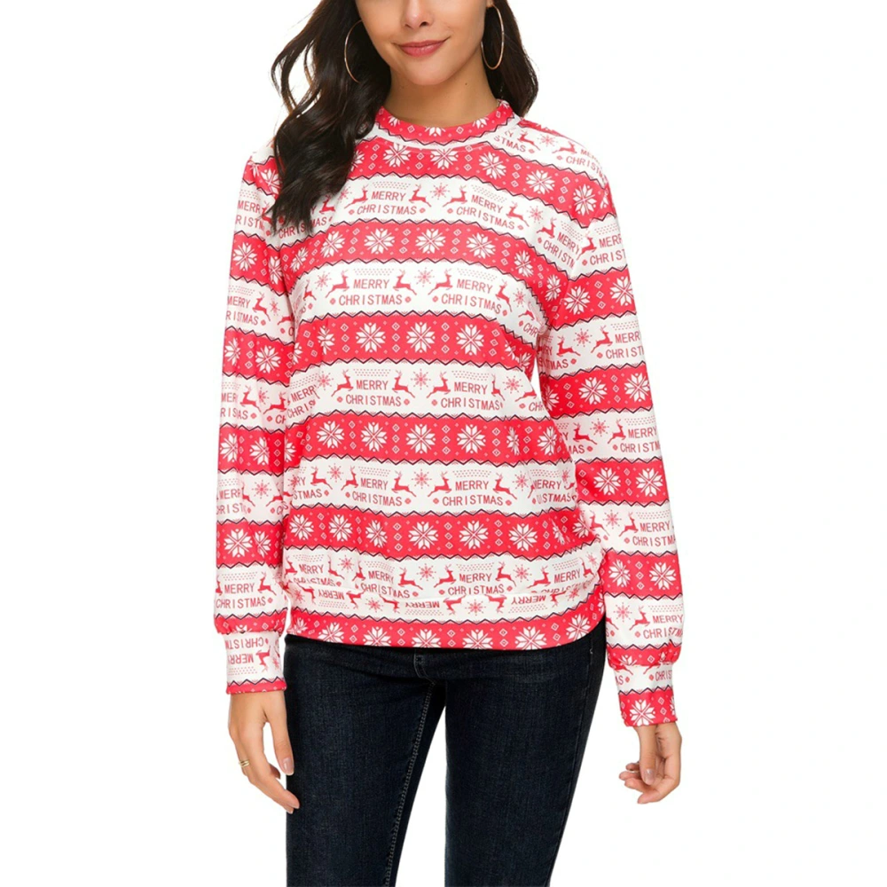 Women's Sexy Long Sleeve Sweatshirt, O-neck Pattern Printing Tops