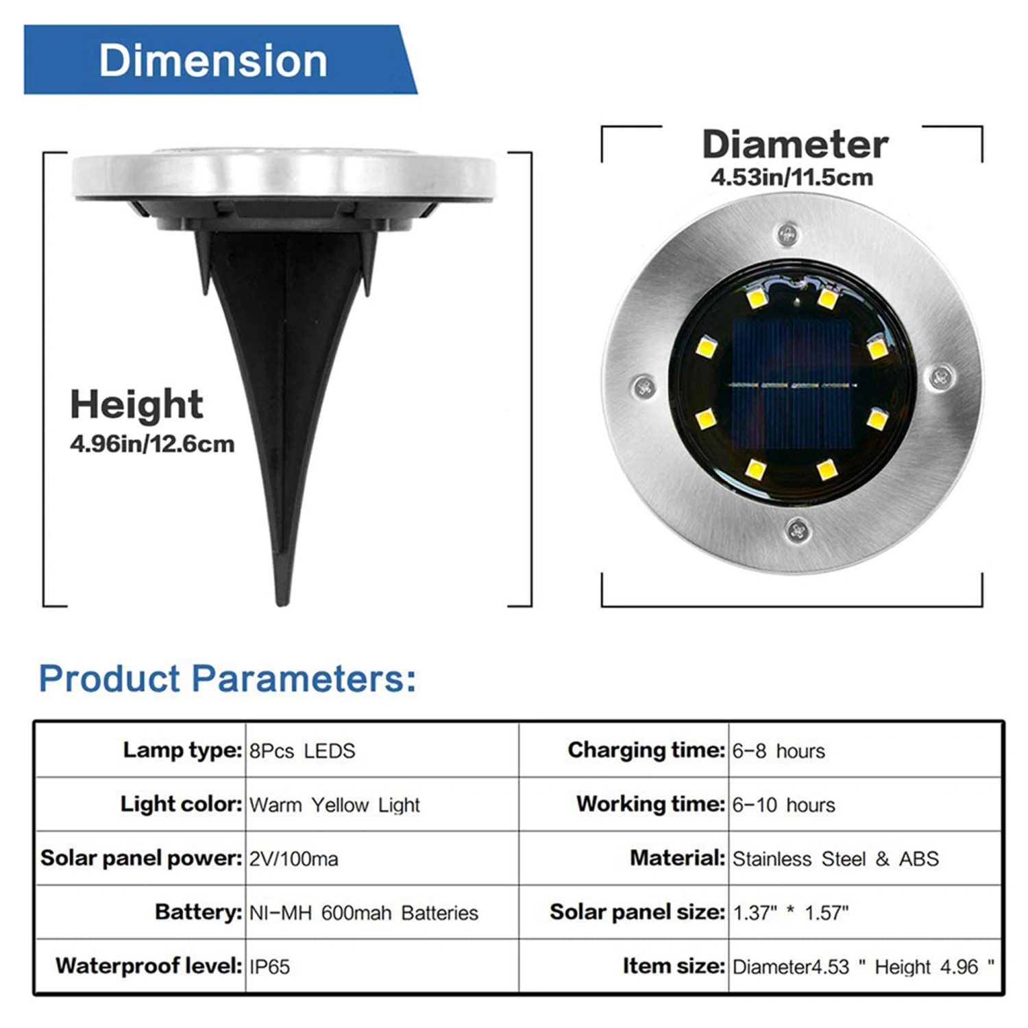 Underground Light, Waterproof Solar-Powered Lawn Lamp LED Light