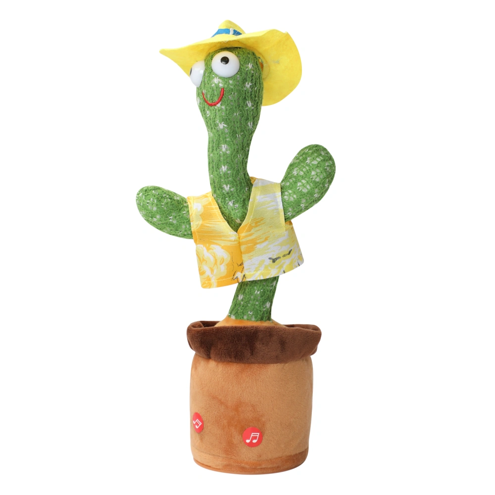 Cactus Shaped Dancing Plush Toy, Early Learning Singing Stuffed Doll