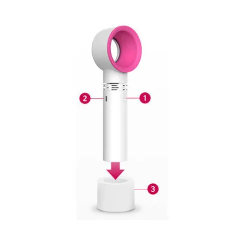 Portable Mini Handheld Leafless Fan USB Rechargeable Bladeless with Three-speed