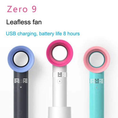 Portable Mini Handheld Leafless Fan USB Rechargeable Bladeless with Three-speed