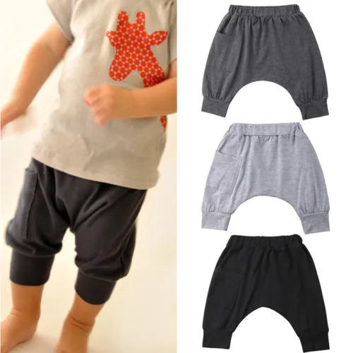 Little Boys Summer Pants, Solid Color Harem Short Wild Fashion Pull-Up Pants