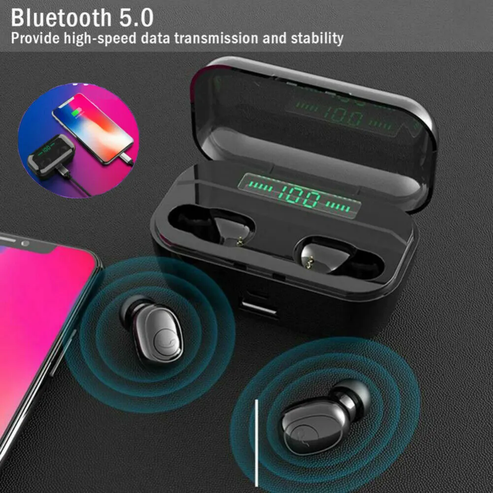 Mini TWS Bluetooth 5.0 Headset, Stereo Wireless Earbuds Headphones Earphones