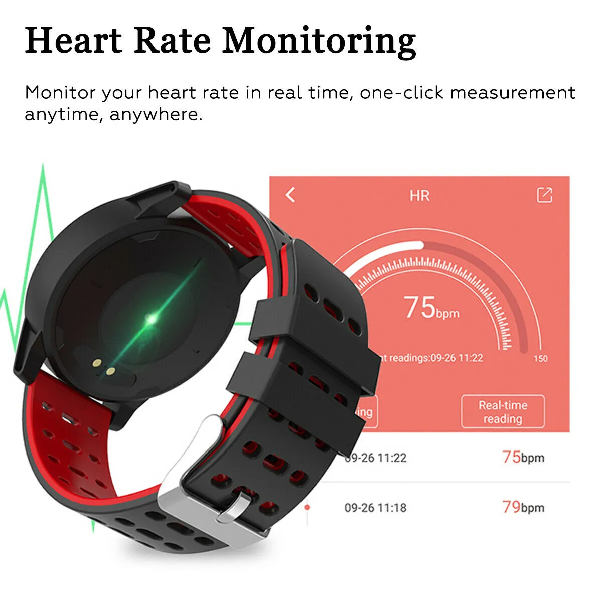 Waterproof Smart Watch, Sport Blood Pressure Heart Rate Monitor