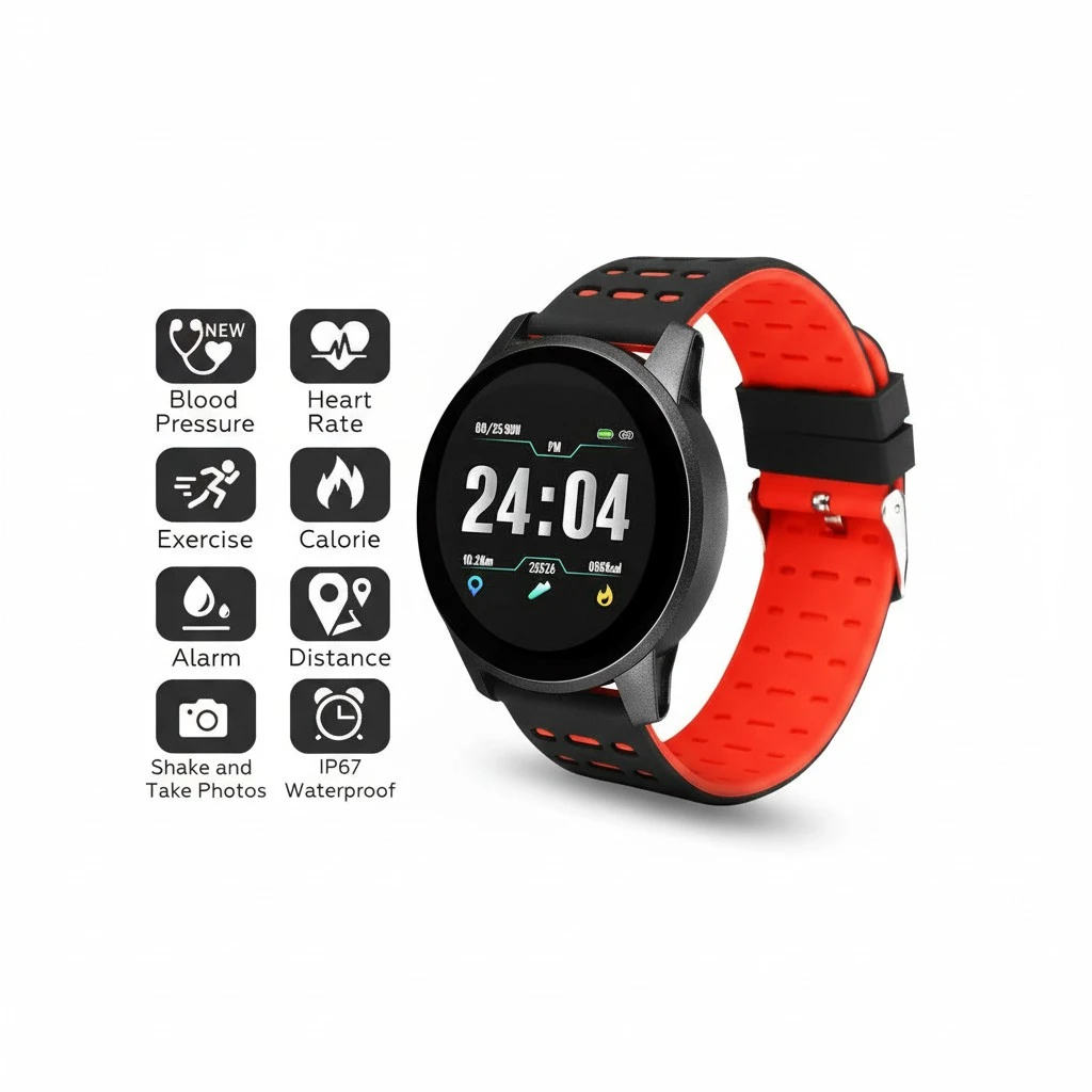 Waterproof Smart Watch, Sport Blood Pressure Heart Rate Monitor