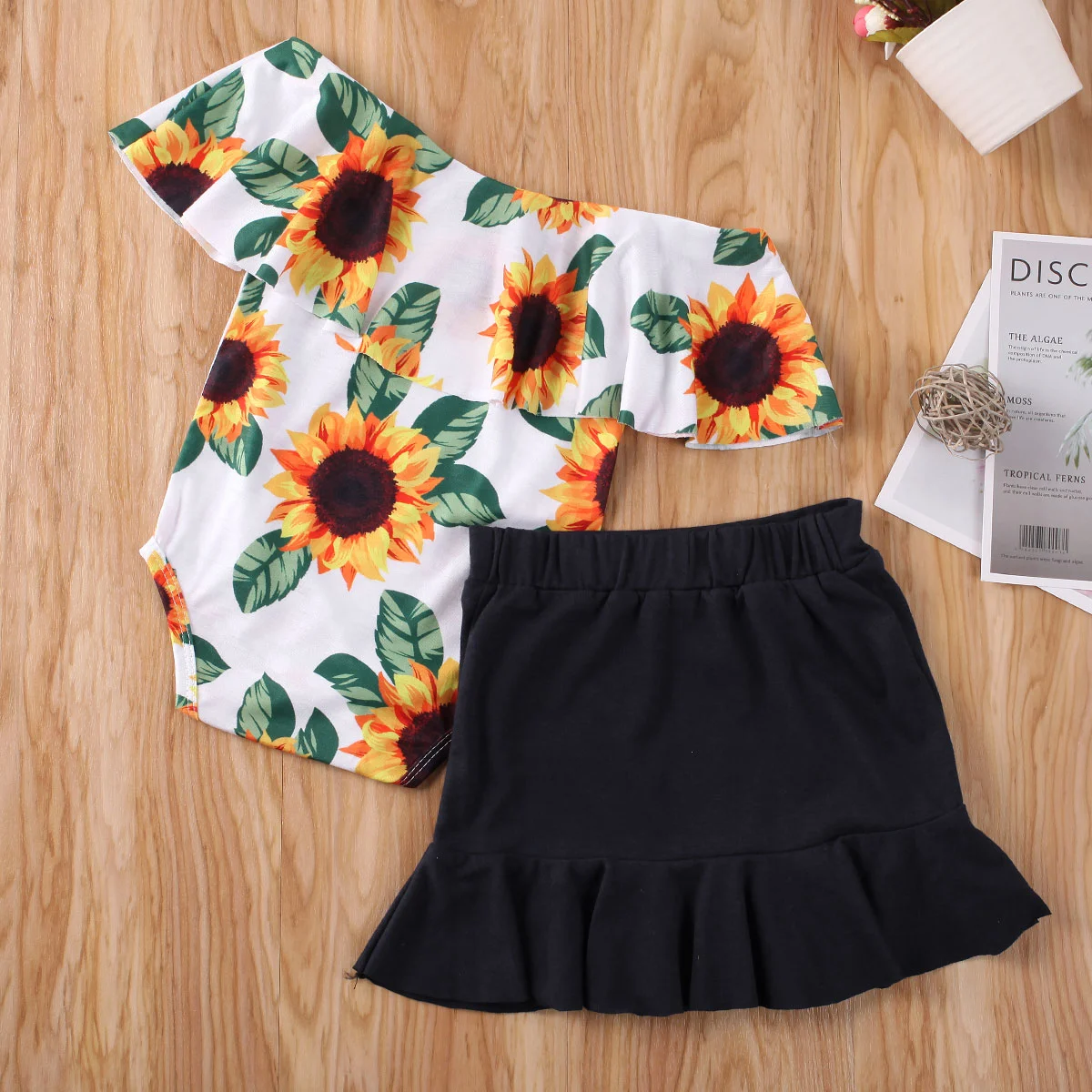 baby girls off shoulder tops and skirts outfits
