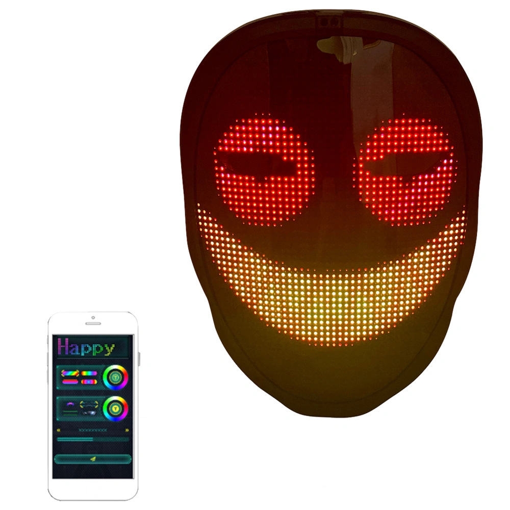 Halloween Face Light Mask, Pattern Changing Bluetooth Connection