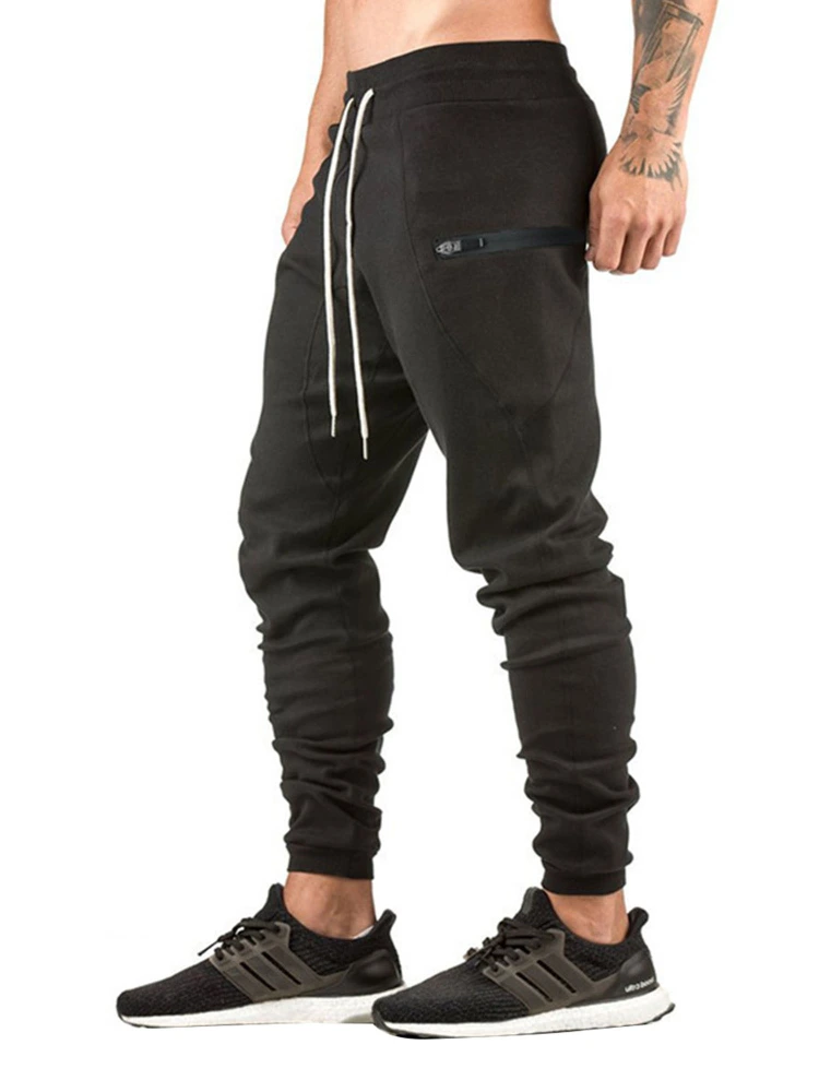 Men's Slim Sweatpants, Lace up Sports Pants, Autumn Pencil Slacks