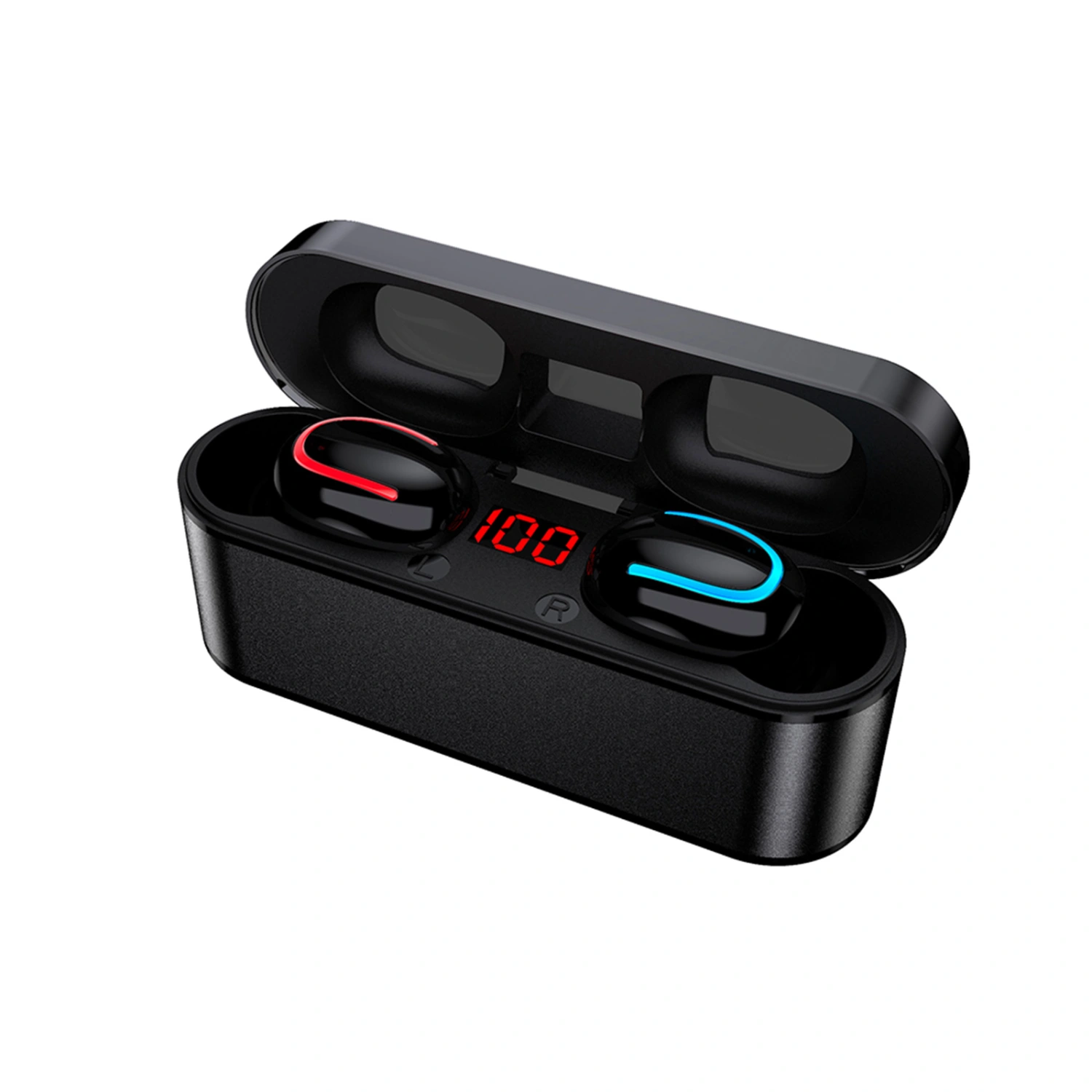 Wireless Bluetooth Headset LED Battery Display Magnetic Charging Compartment