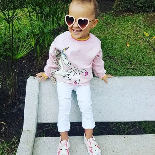 Baby Girl Unicorn Print Sweatshirt Long Sleeve Round Neck Pullover