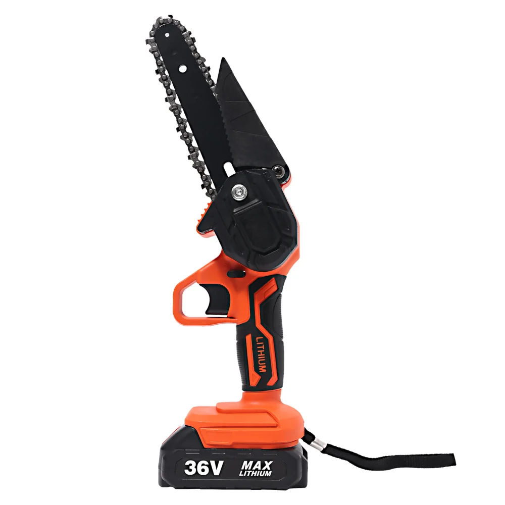 Mini Chainsaw with Voltage, Chain Speed Switch, Night Lights Lanyard