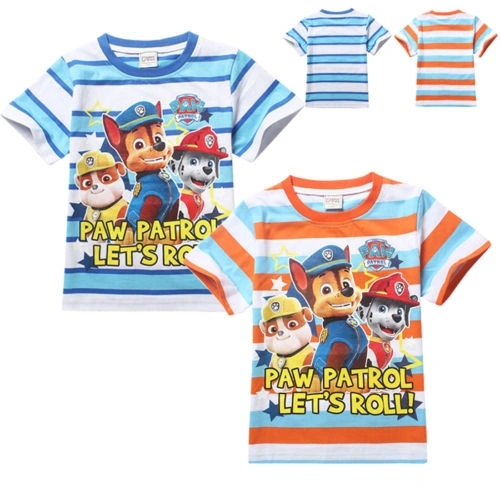 Little Boys T-Shirt, Short Sleeve Cute Animal Striped Letter Round Neck Top