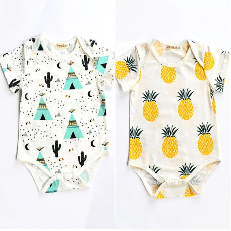 Boys Girls Romper, Pineapples/Cactus Tent Jumpsuit, One-piece Clothes