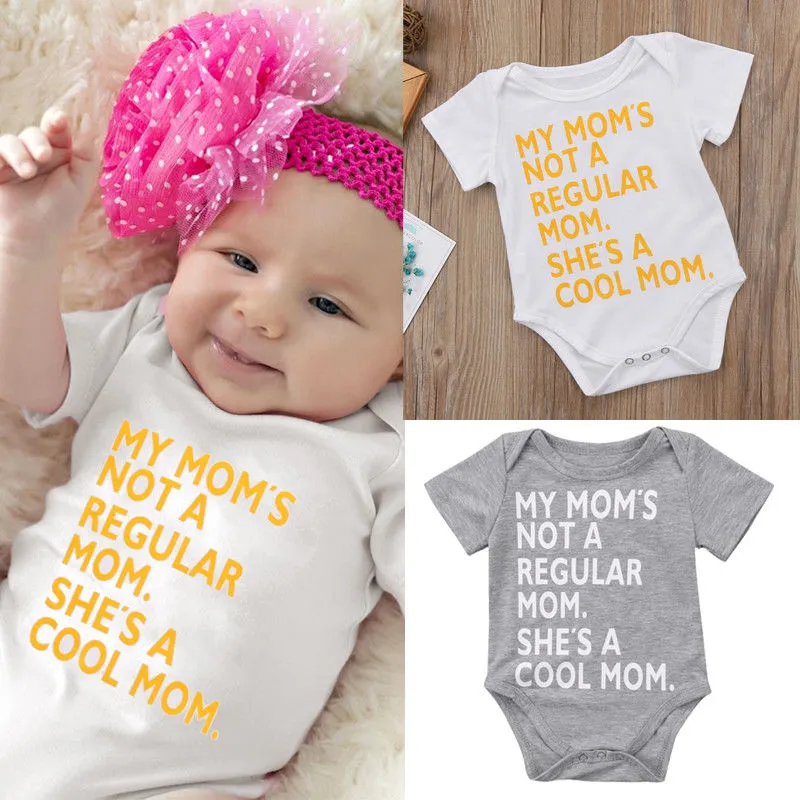 Baby Boy Girl Summer Jumpsuit, Newborn Letter Print Cotton Romper