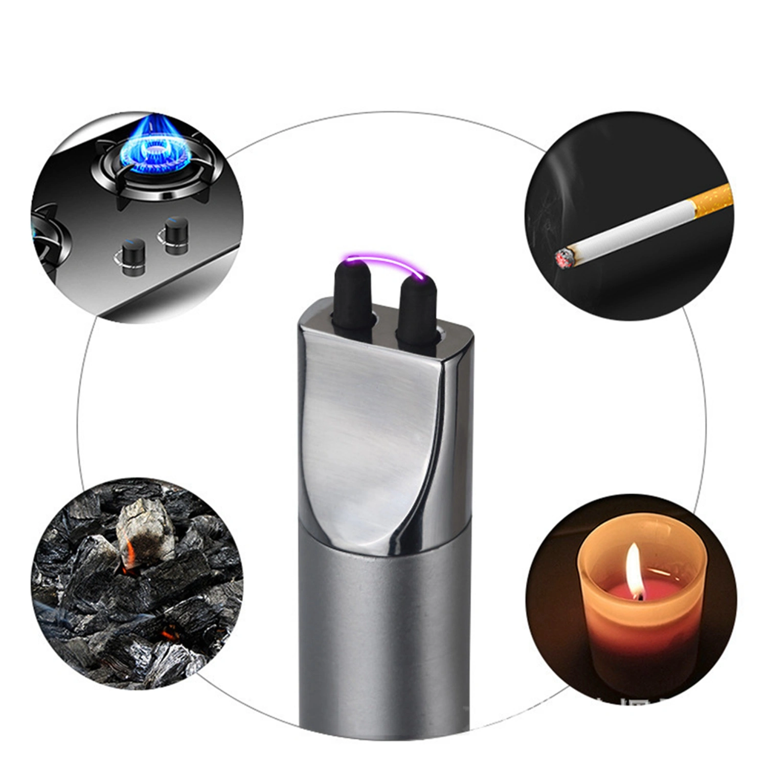 Flame Lighter, Mini USB Charging Electric Igniter Portable Flame Ignitor